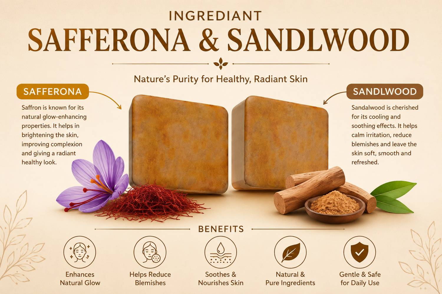 Zenilla D Tan Magic Soap Herbal Bath Bar Saffron Sandalwood Pack of 3 - Image 2