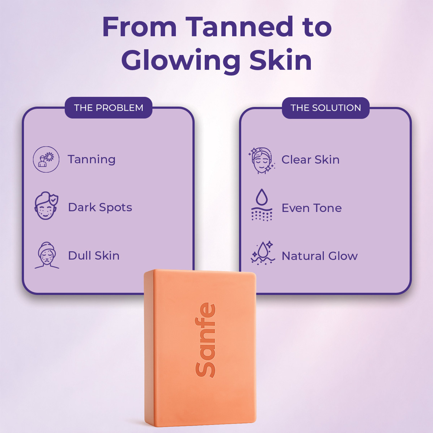 Image of Sanfe Kojic Acid Soap for Brightening Skin | Face & Body De Tan Soap | Pack of 1