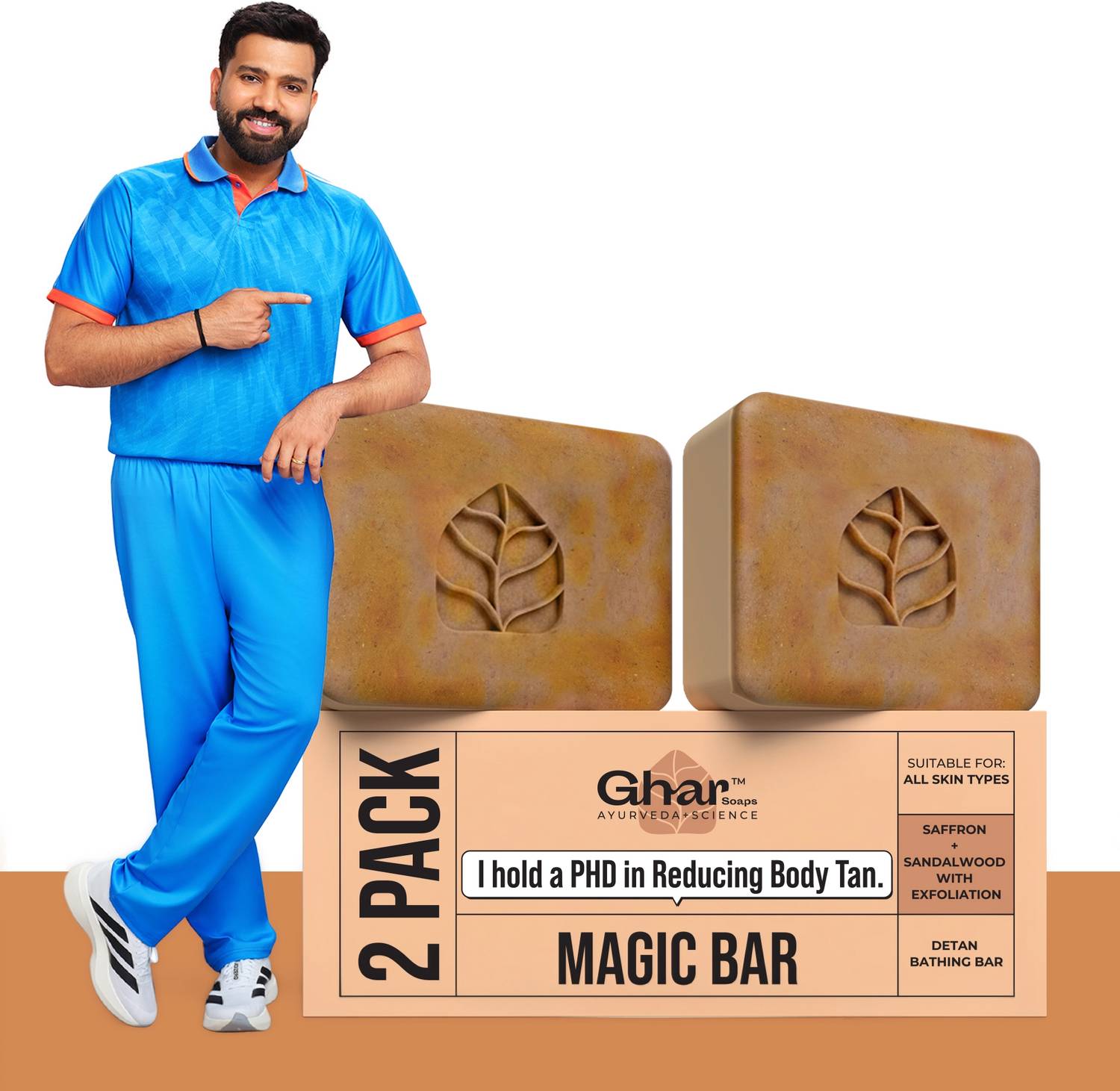 Ghar Sandal Wood And Saffron Soap 100g - Image 1