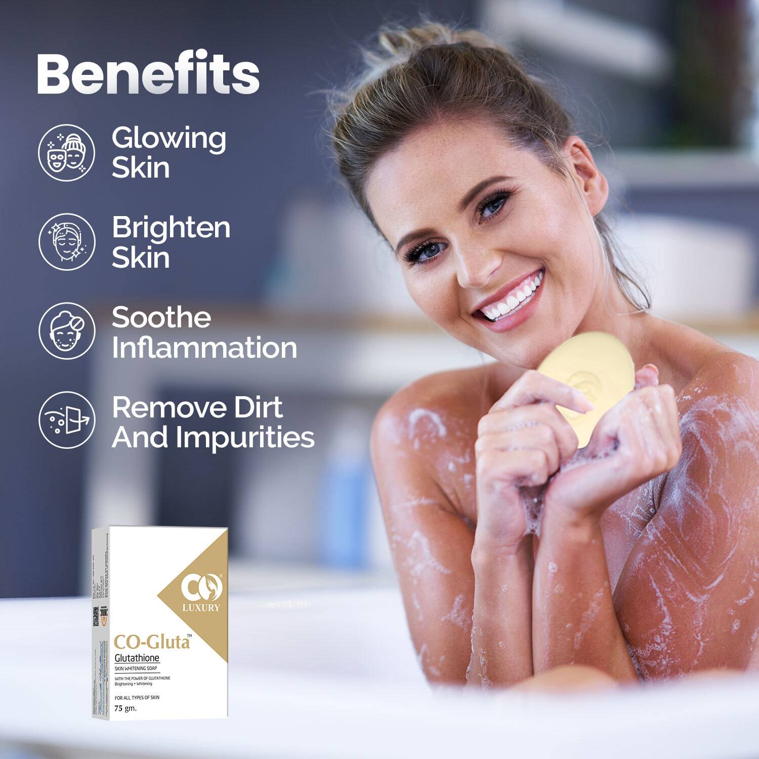 CO Luxury Glutathione Skin Whitening Soap and Shea Butter