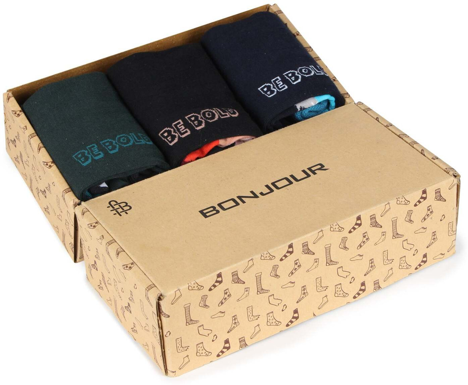 Image of BONJOUR Men Printed Mid-Calf /Crew