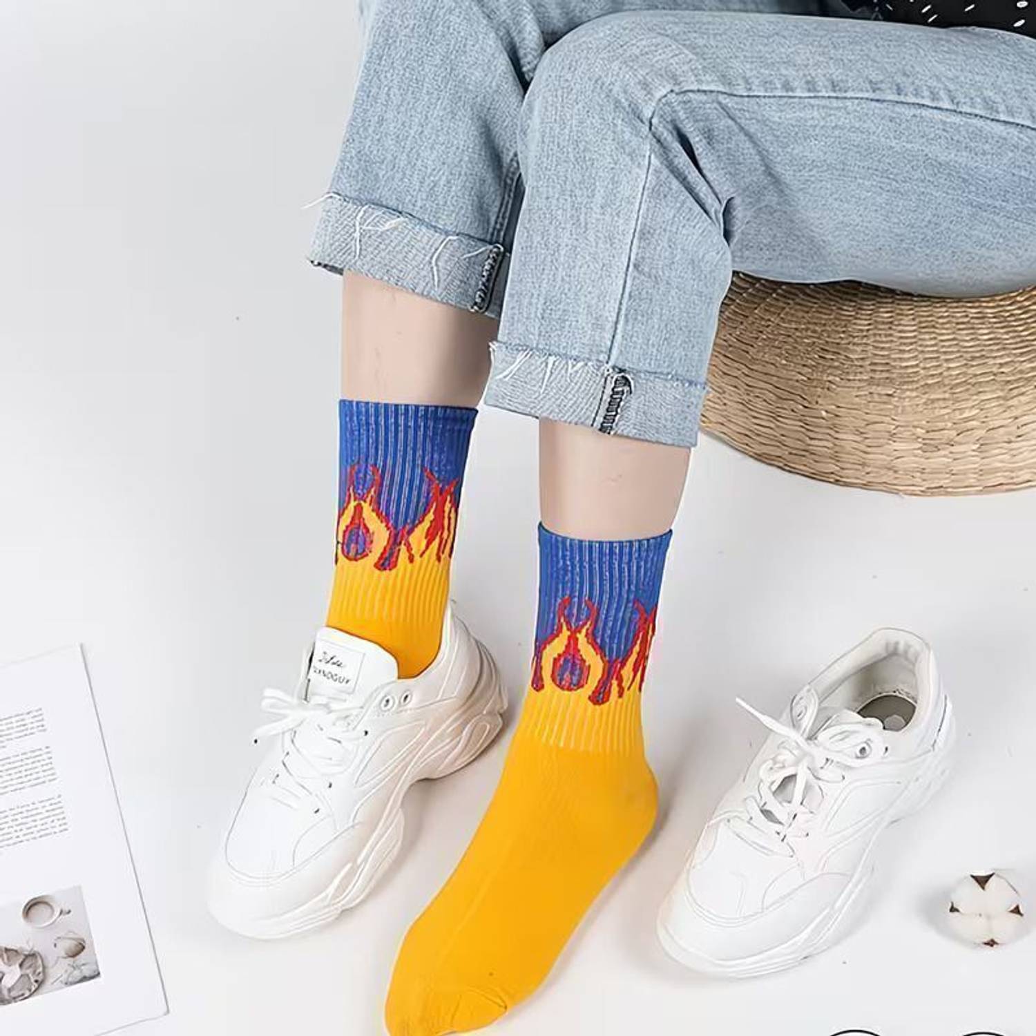 ELVADO Men & Women Graphic Print Mid-Calf/Crew Pack of 3 - Image 4