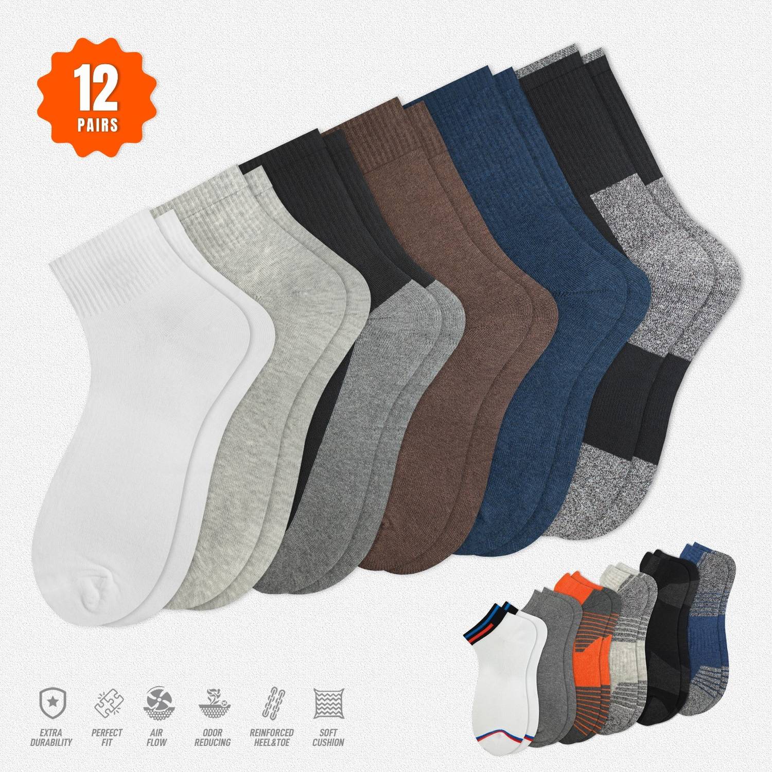 MXSOX Men Striped Ankle Length Socks Pack of 12 - Image 4