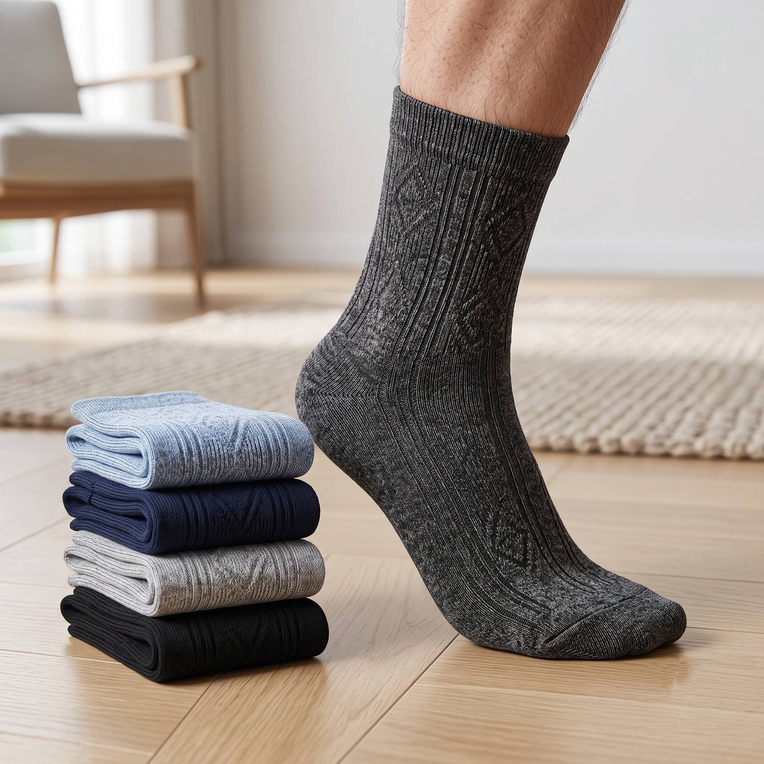Xsox Men & Women Embroidered Mid-Calf/Crew Pack of 5 - Image 1