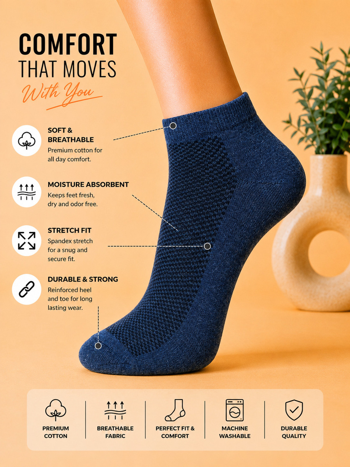 Image of Addosso Men Ankle Length (Pack of 5)