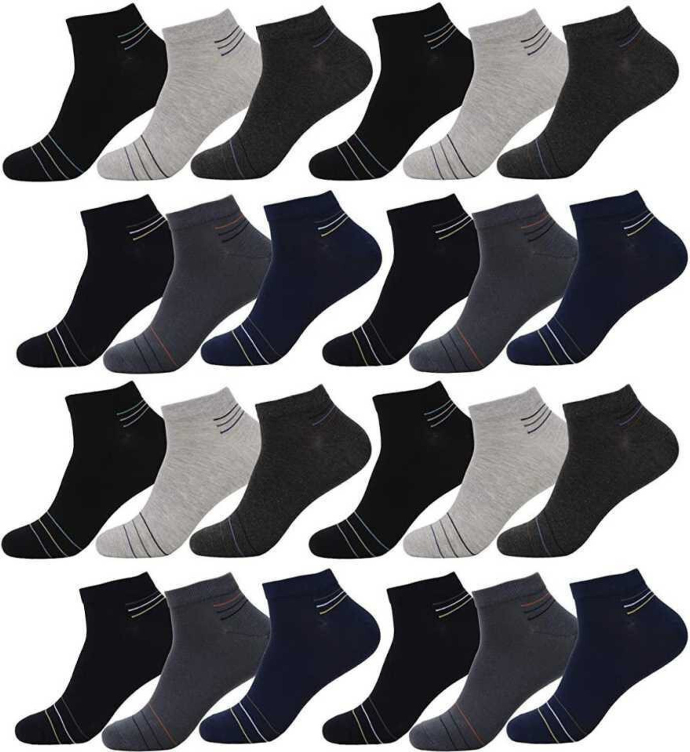 Image of SOCOLOCO Unisex Self Design Ankle Length (Pack of 12)