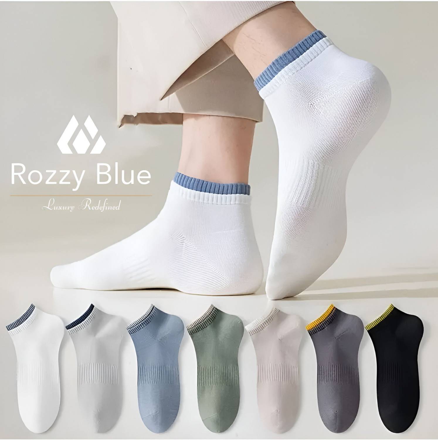 RozzyBlue Unisex Striped Ankle Length Pack of 7 - Image 1