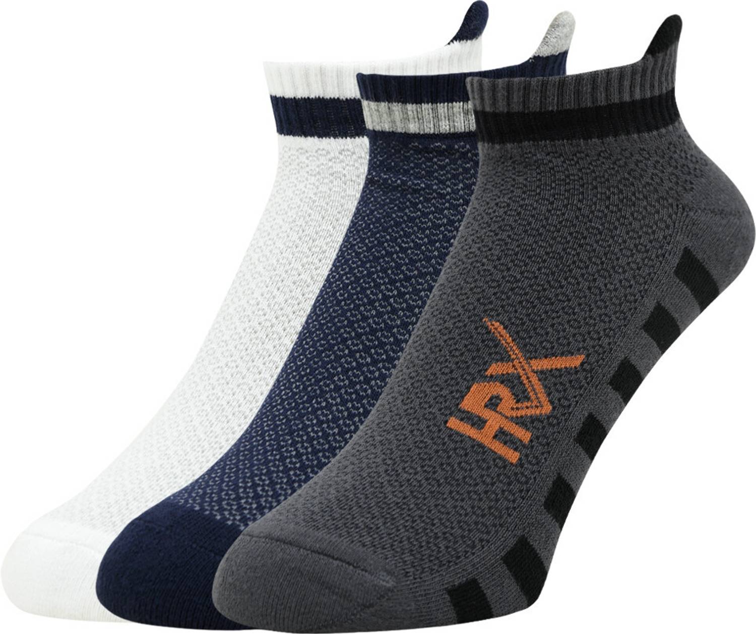 HRX by Hrithik Roshan Men Self Design Low Cut (Pack of 3)