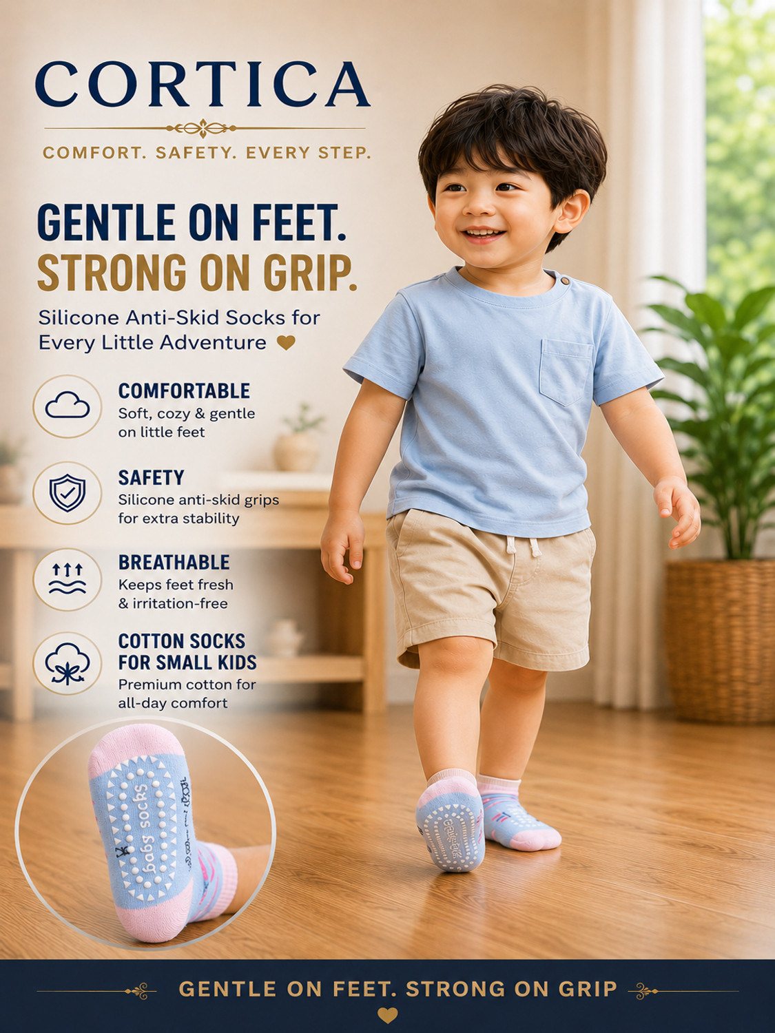 Image of cortica Boys & Girls Printed Ankle Length (Pack of 5)