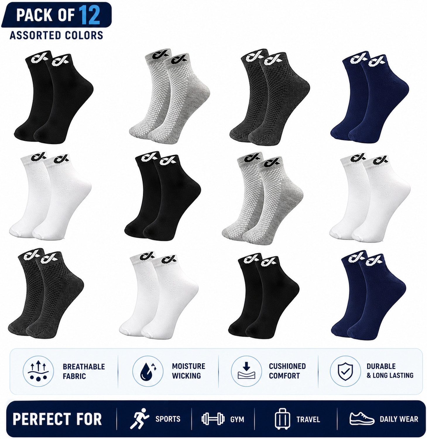 Image of XJARVIS Men & Women Solid Ankle Length