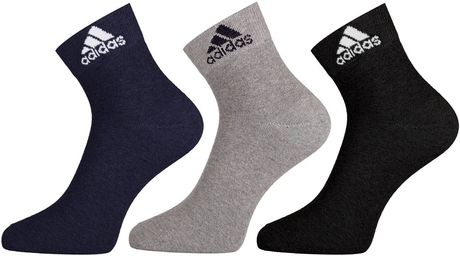 ADIDAS Original Cotton Flat Knit Men Navy/Grey/Black Ankle Length - Image 1