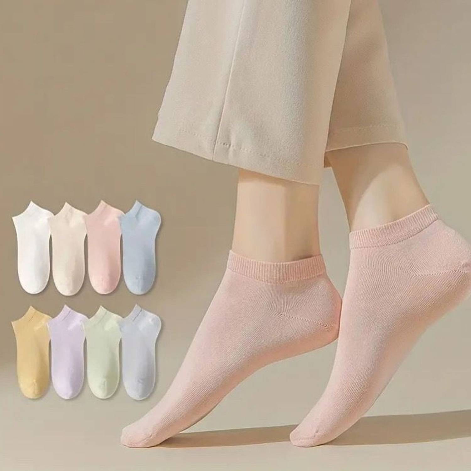 KALKA HOSIERY Women Self Design Ankle Length (Pack of 5)