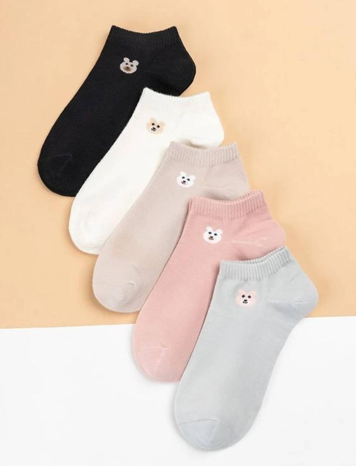 PALMLON Women Embriodered, Solid Ankle Length (Pack of 5)