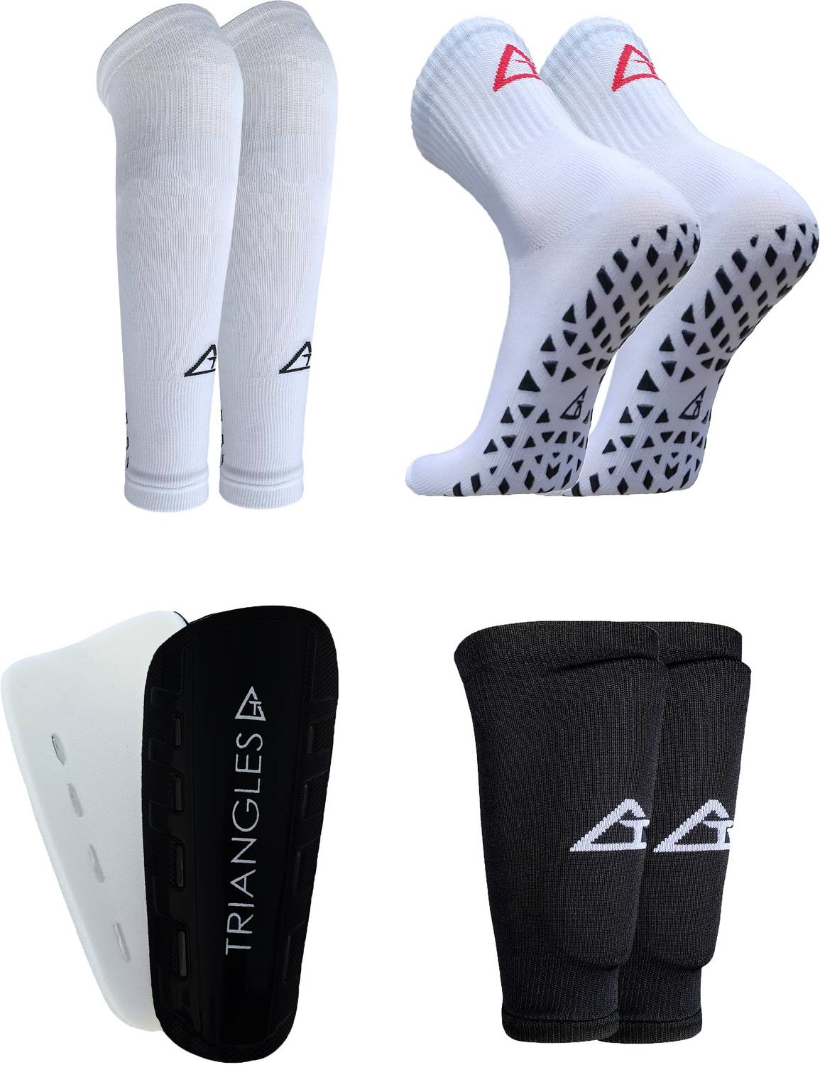 Triangles Football Socks Combo with Shin Guard - Image 1