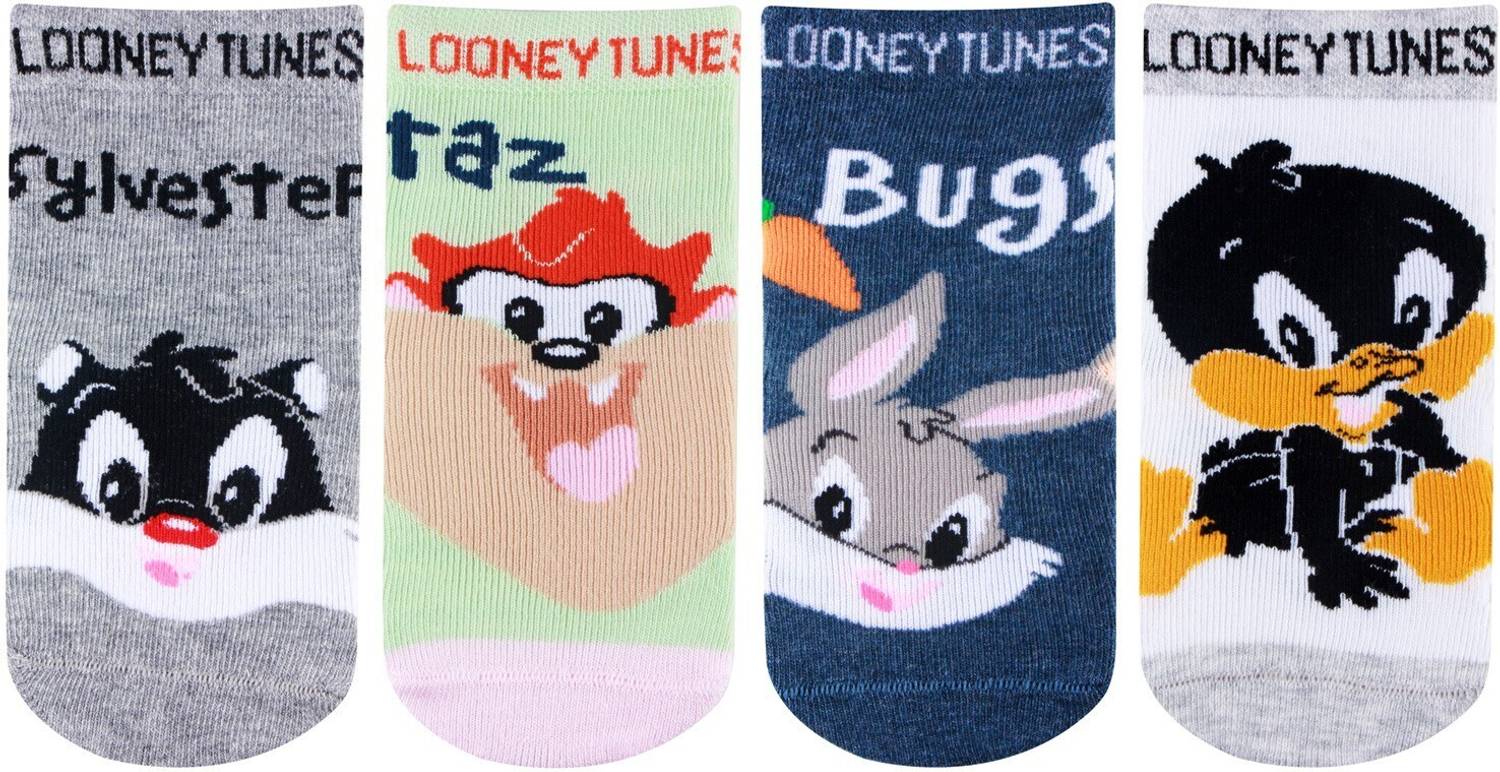 BONJOUR Looney Tunes Cartoon/ Character Full Length Socks for Baby/ Infants/ New Born Baby Boys & Baby Girls Printed Mid-Calf/Crew