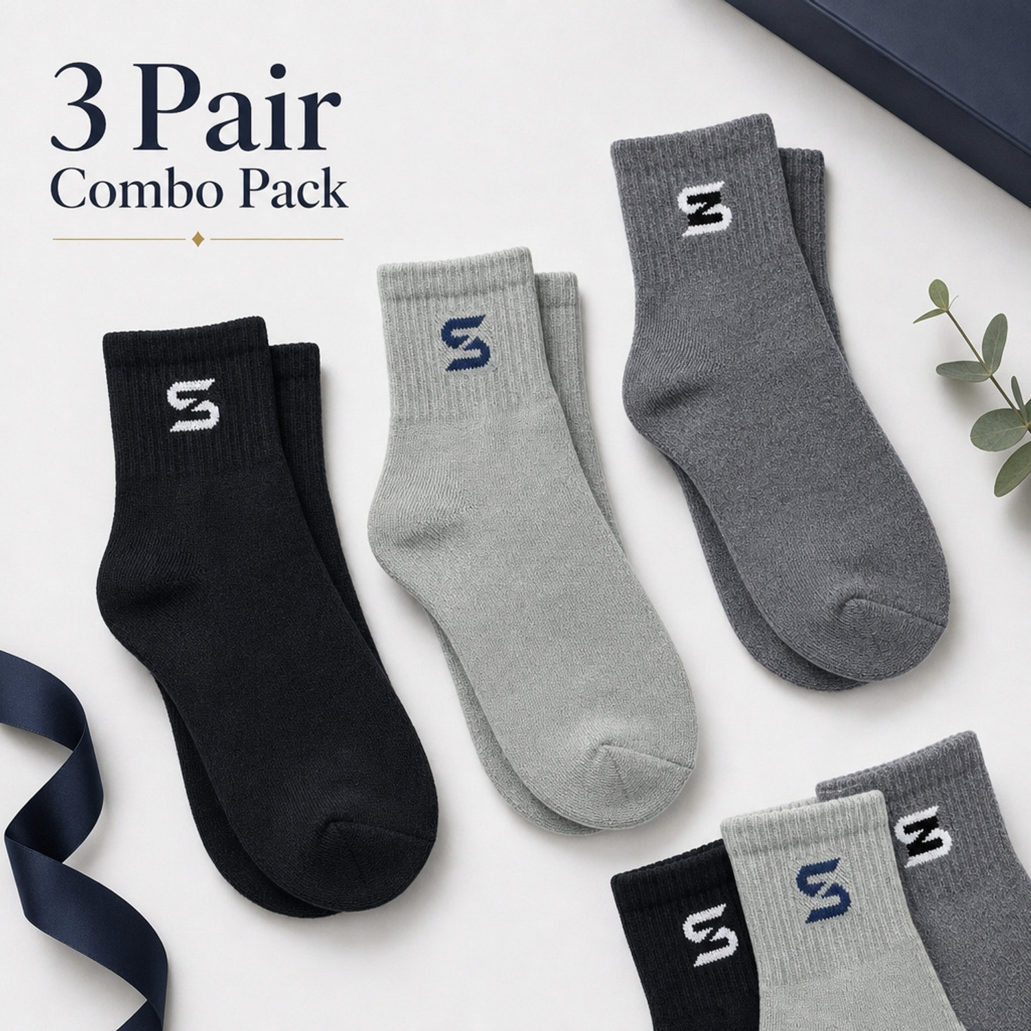 Image of Dumleto Unisex Printed Calf Length (Pack of 3)