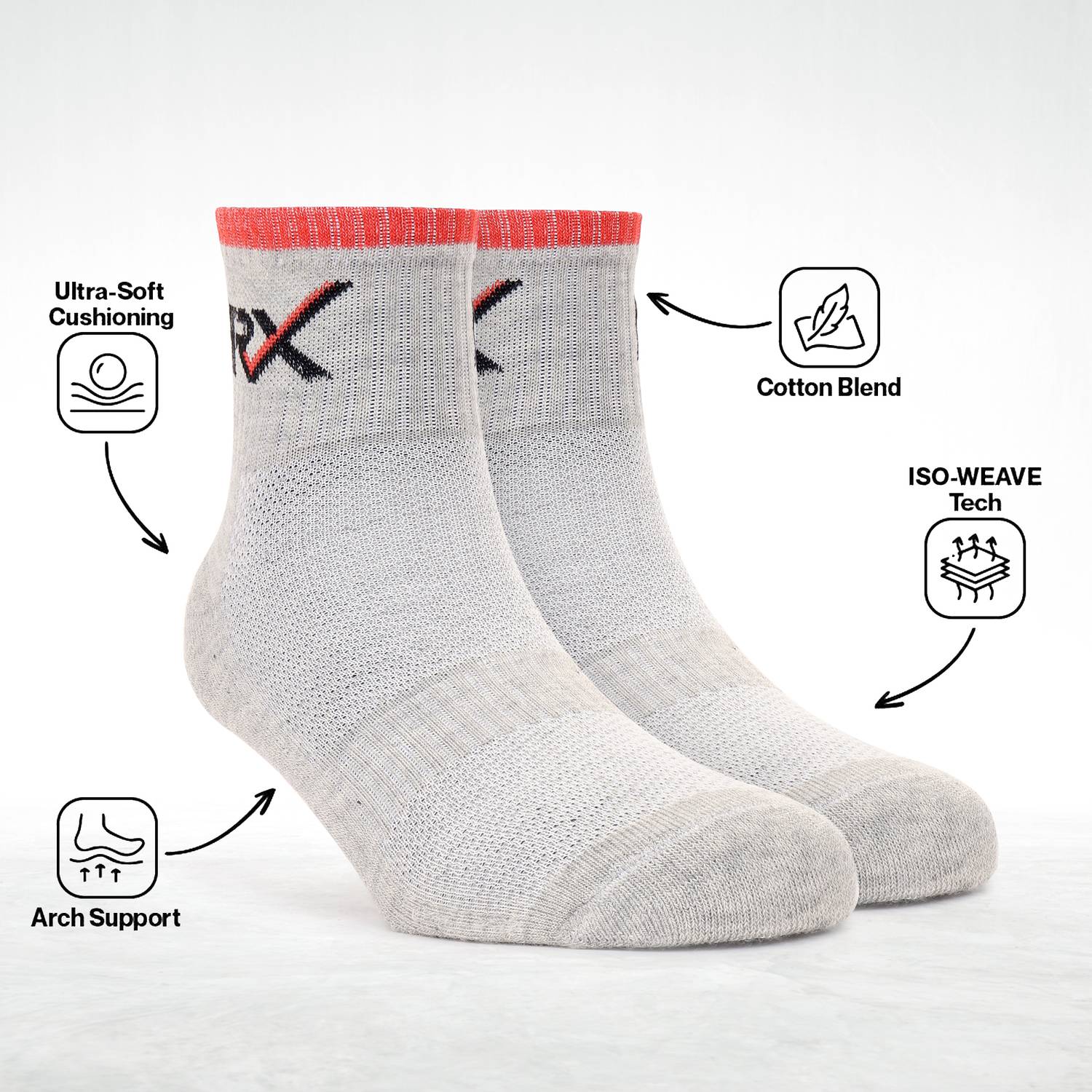 HRX Men Solid Ankle Length Socks (Pack of 3) - Image 5
