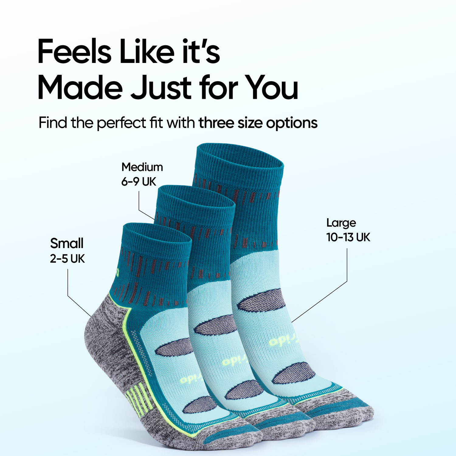 Image of Frido Anti Sweat Active Socks for Badminton, Walking, Running, Gym & Sports, Odor-Free Men & Women Mid-Calf /Crew