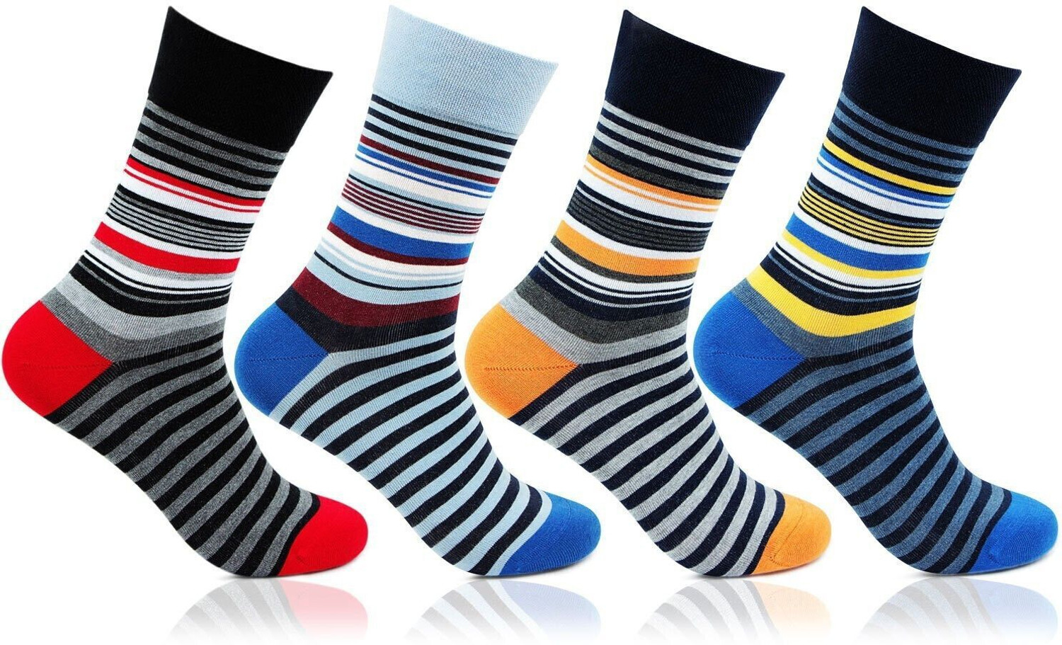 Image of BONJOUR Fashion / Casual / Bold Full Length Stripers Socks for Men Self Design, Striped, Printed Mid-Calf /Crew