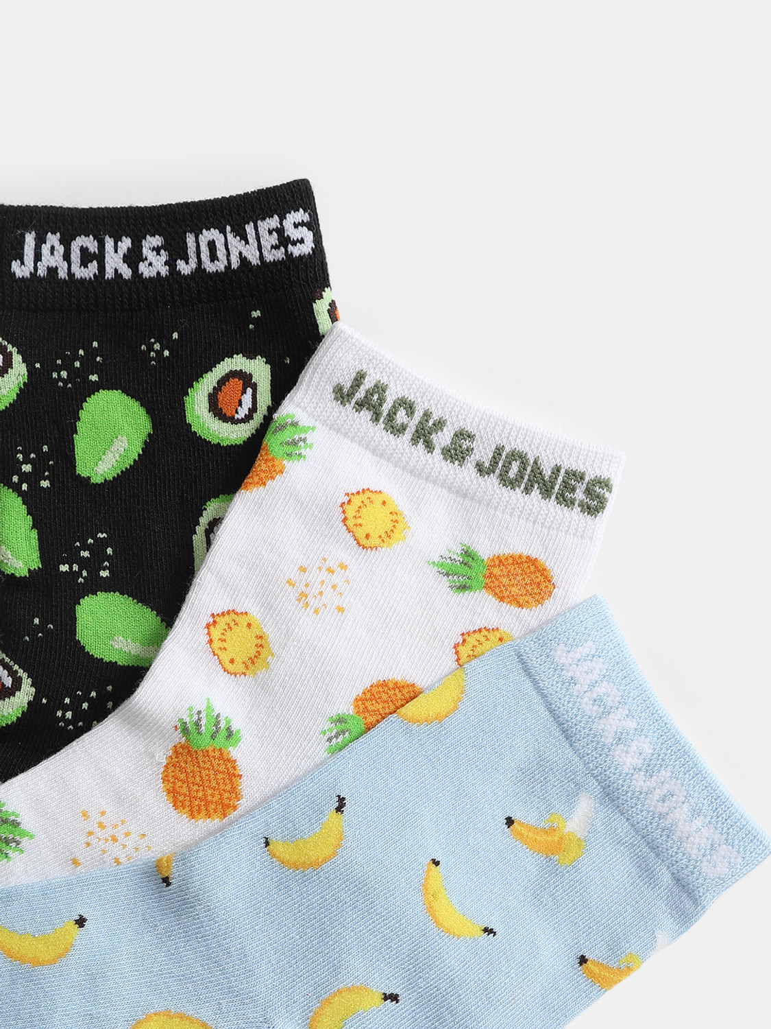 Image of JACK & JONES Men Graphic Print Mid-Calf /Crew (Pack of 3)