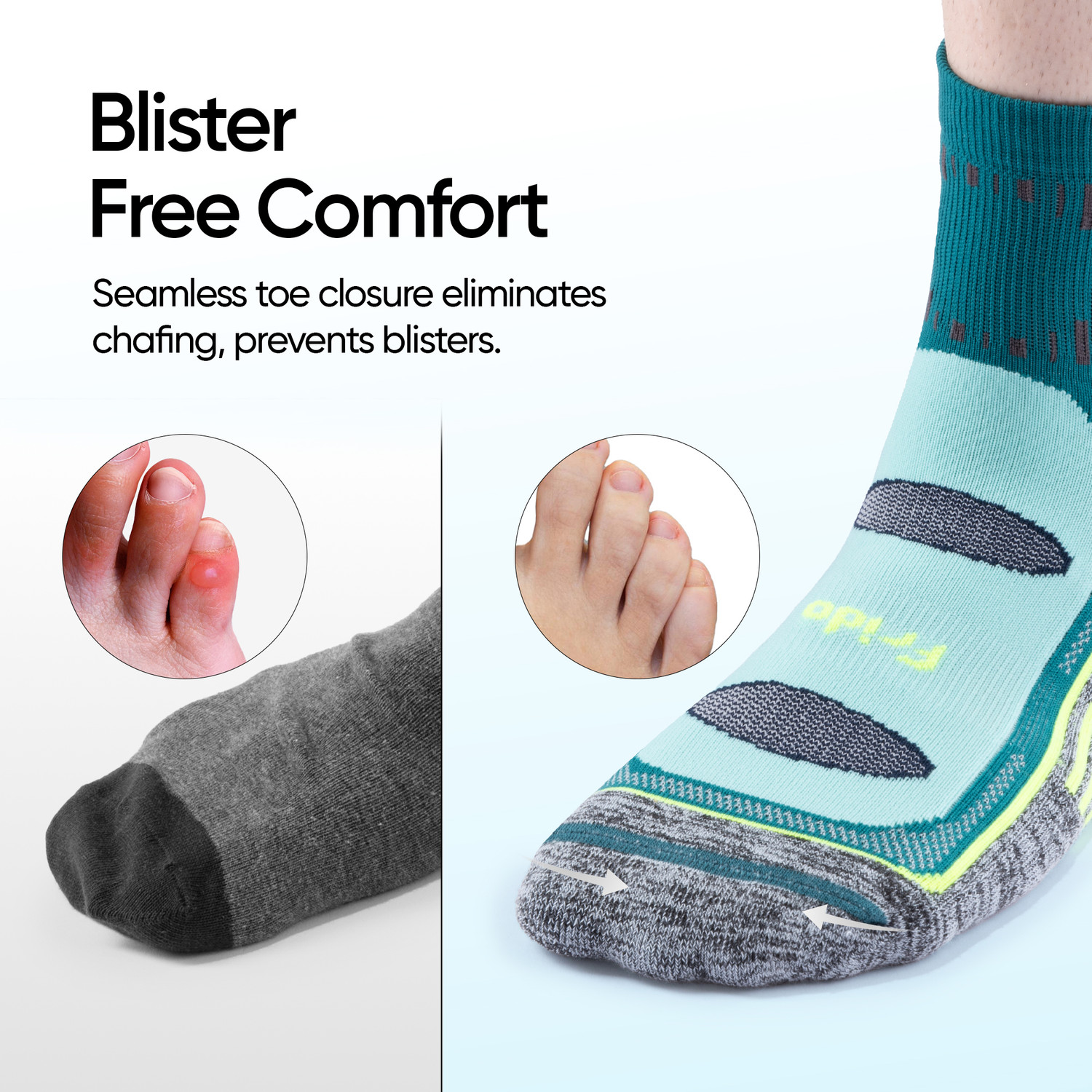Image of Frido Anti Sweat Active Socks for Badminton, Walking, Running, Gym & Sports, Odor-Free Men & Women Mid-Calf /Crew