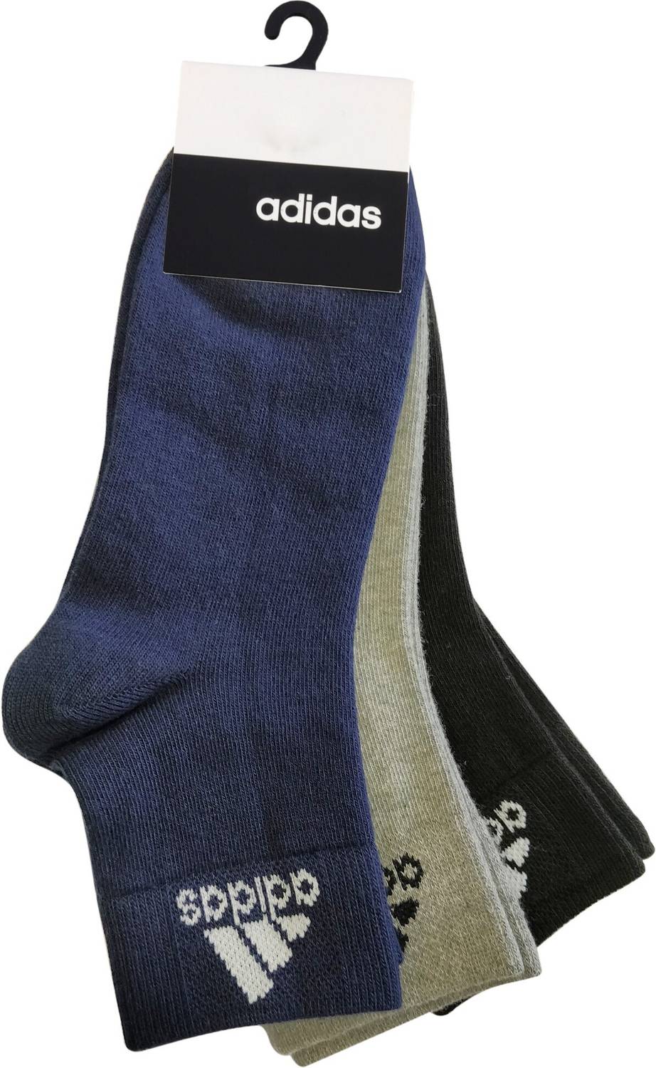 ADIDAS Original Cotton Flat Knit Men Navy/Grey/Black Ankle Length - Image 4