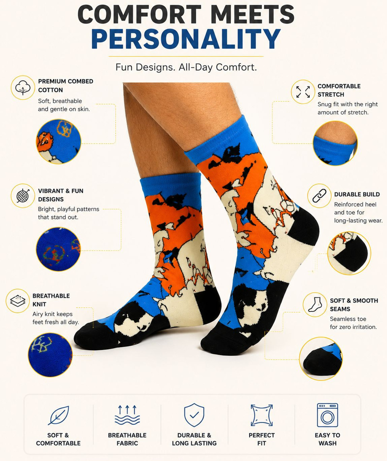Image of Basketship Men & Women Printed Mid-Calf /Crew
