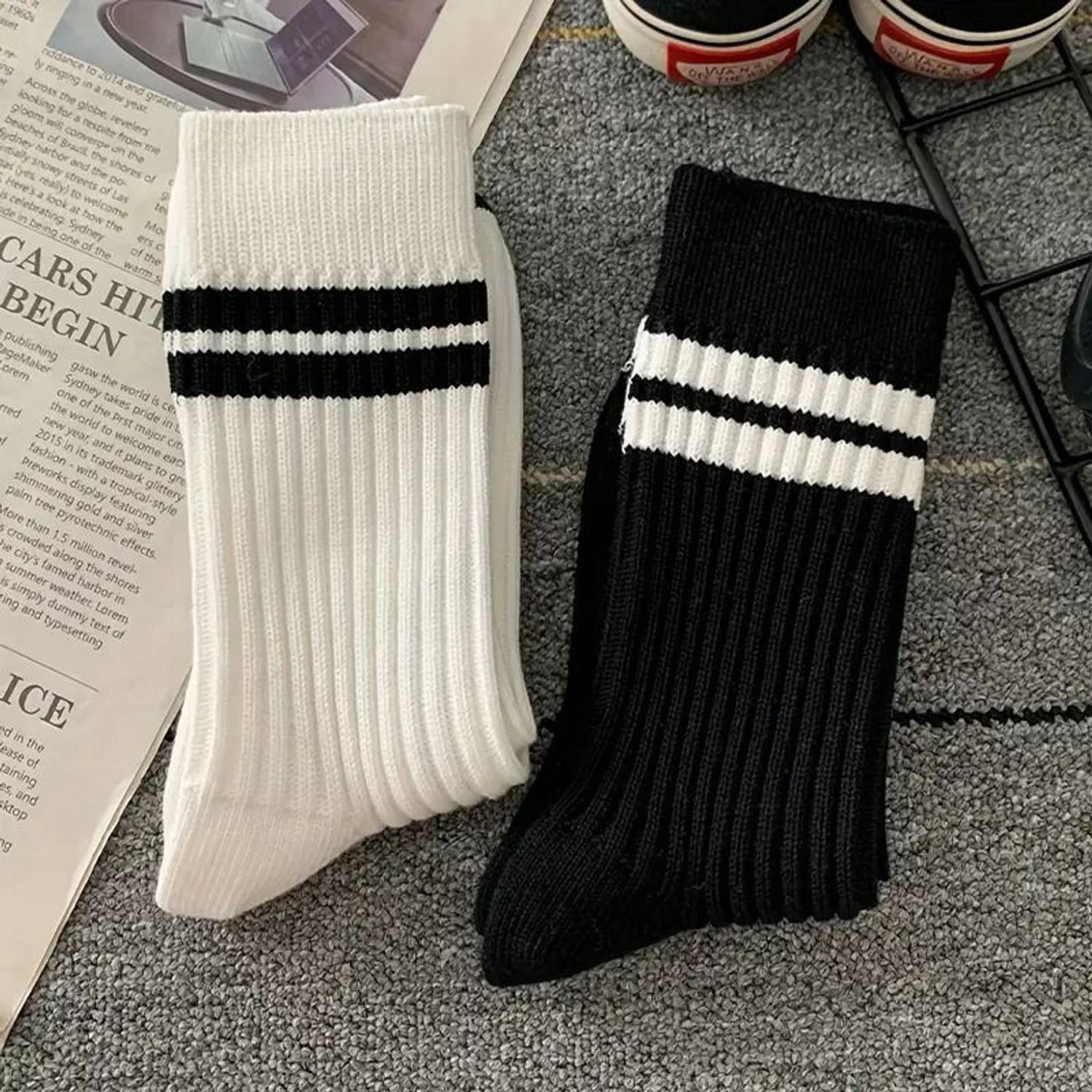Basketship Unisex Striped Mid-Calf/Crew
