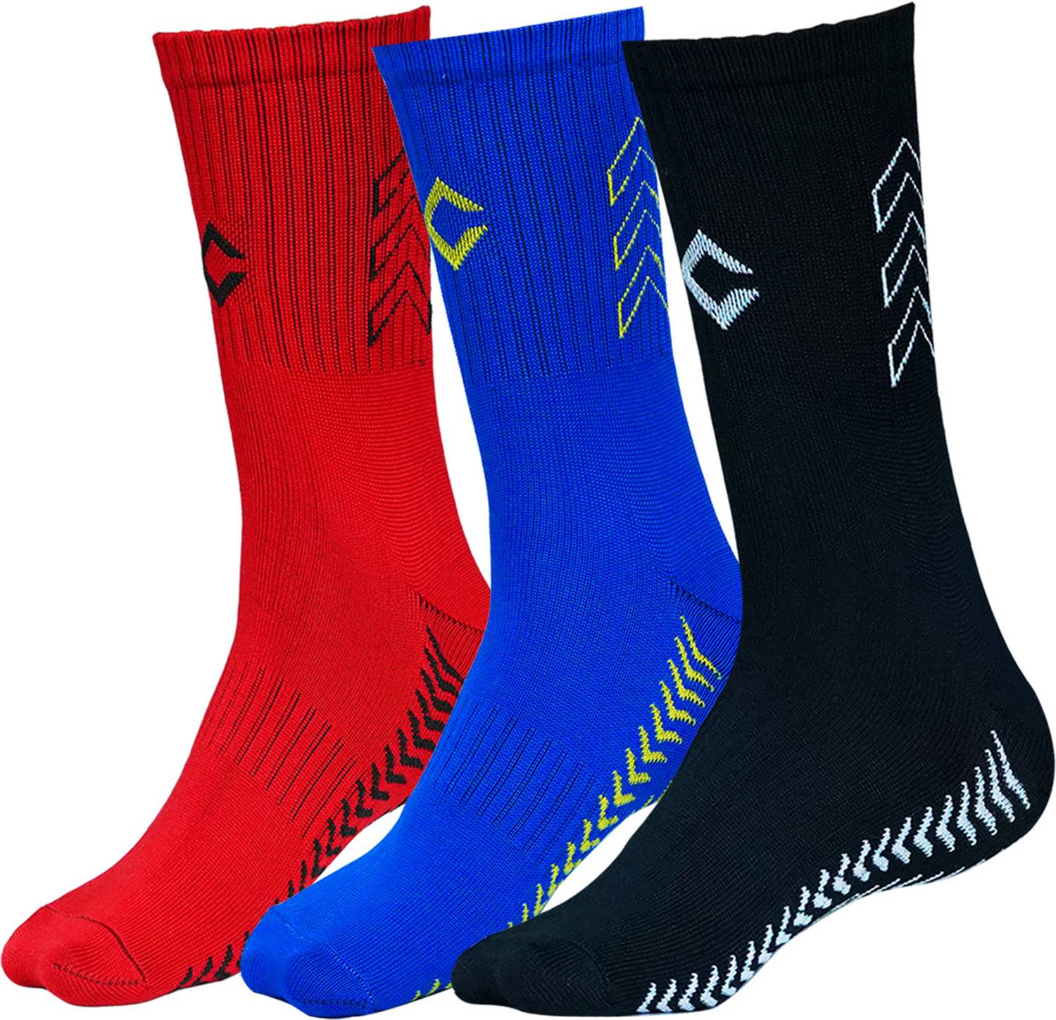CAPTAIN Geometric Print Mid-Calf/Crew Socks Pack of 3 - Image 1