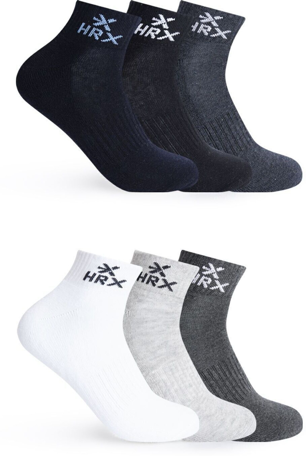 Image of HRX by Hrithik Roshan Men Solid Ankle Length (Pack of 6)