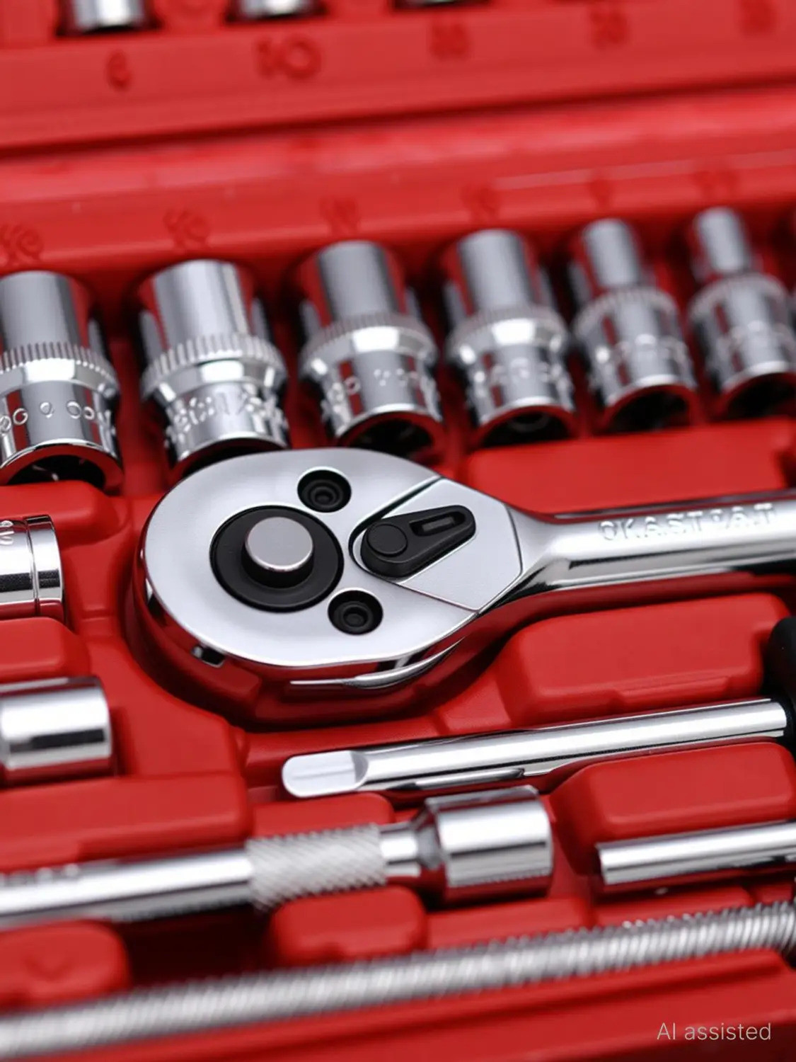 Image of ECUSSI 46 Pcs 1 /4 Inch Drive Socket Wrench Ratchet Tool Kit with Storage Case Socket Set