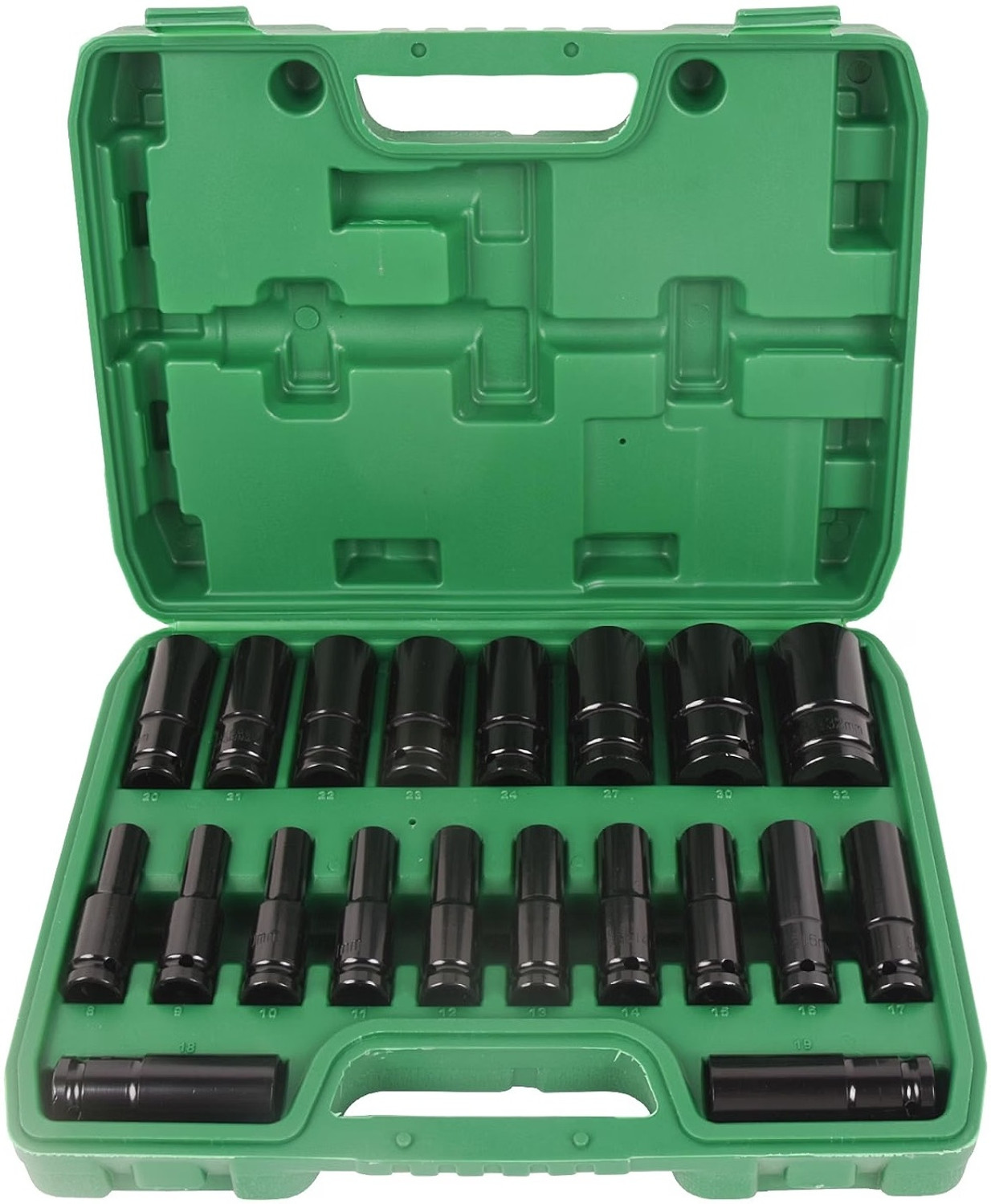 Image of OKASTA 20 Pieces 1 /2-Inch Drive Deep Impact Socket Set
