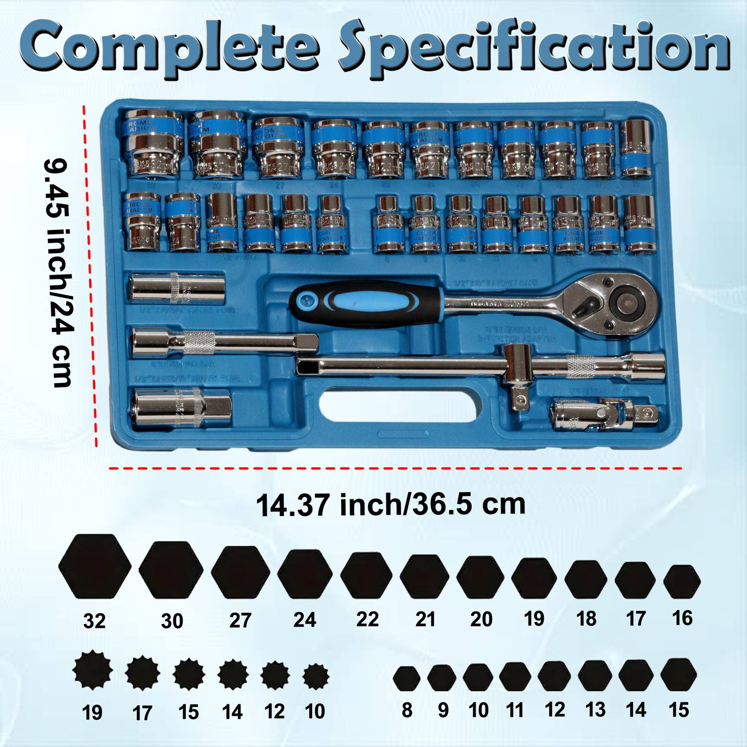 Digital Craft 32Pc Socket Set,Screw Driver 6 IN 1,200Grm Hammer