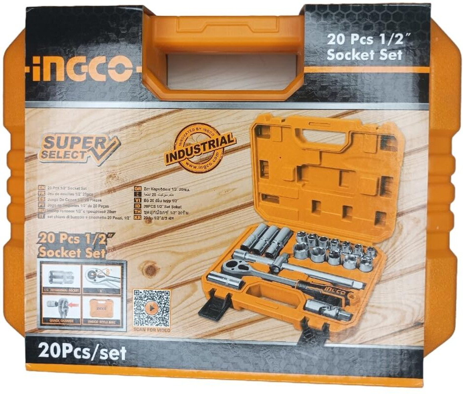 Image of INGCO HKTS12201 1 /2 inch (20 Pcs) Socket Set