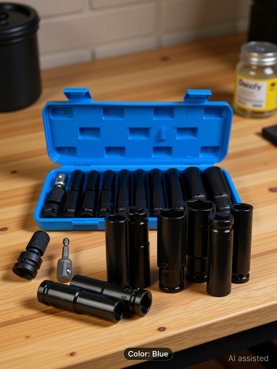 Image of Daccfy 11 Pieces Deep Impact Socket 1 /2-Inch Square Drive 78mm Deep Impact Socket Set