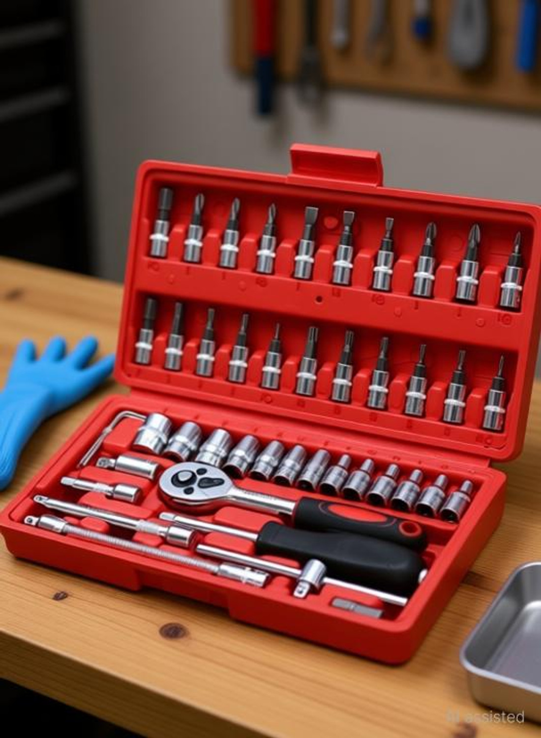 Image of romj Socket Tool Set 46 in 1 Bit Socket Wrench Tool Kit Set Goti Tools Set Ratchet Socket Set
