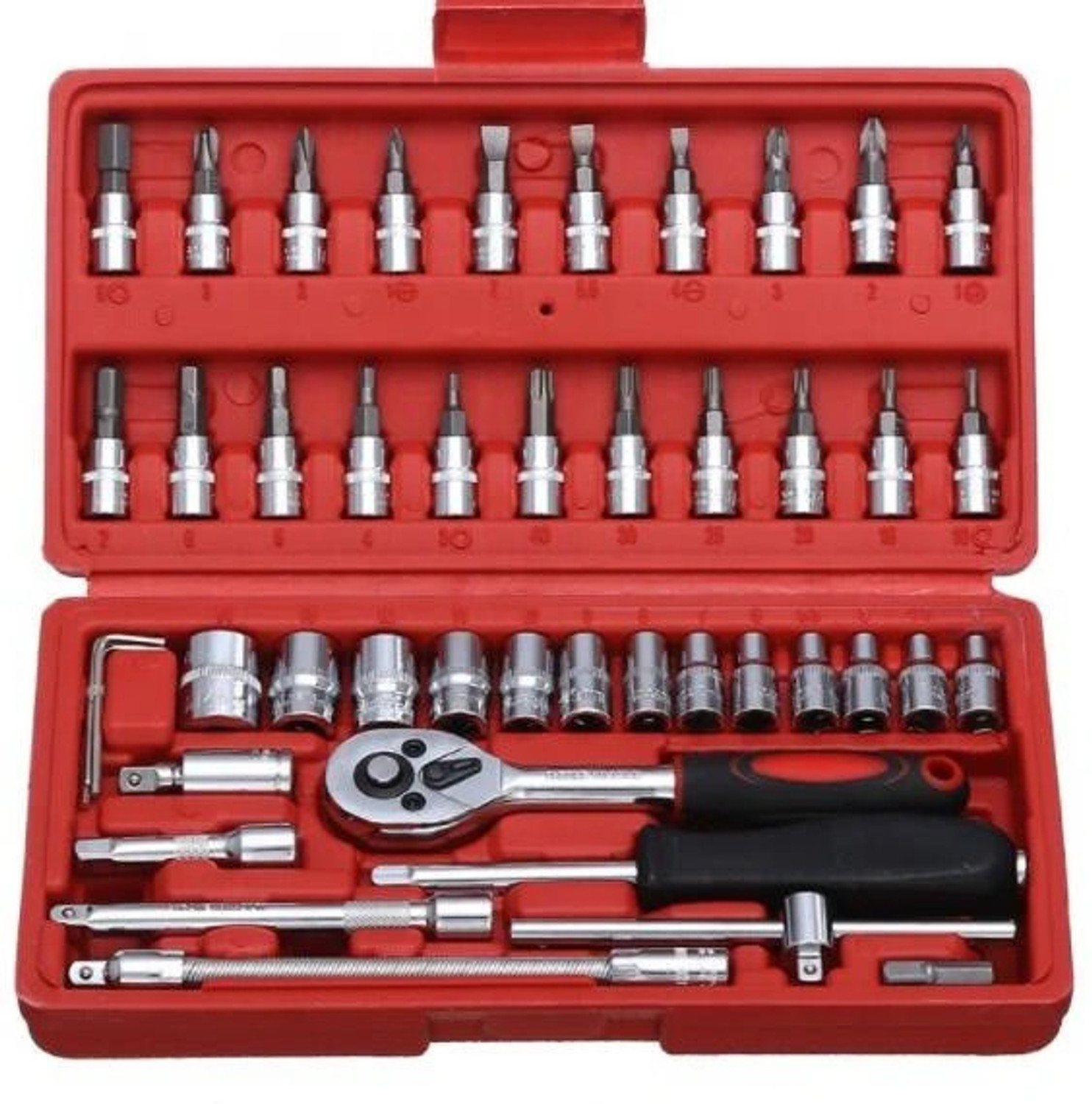 Image of romj Socket Tool Set 46 in 1 Bit Socket Wrench Tool Kit Set Goti Tools Set Ratchet Socket Set