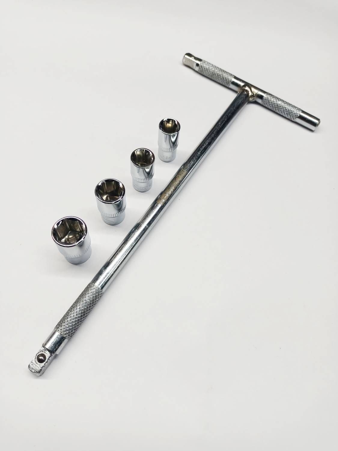 4MECH 8mm 9mm 10mm and 11mm Socket Set, T Handle with 1/4 Drive 4 Socket Set