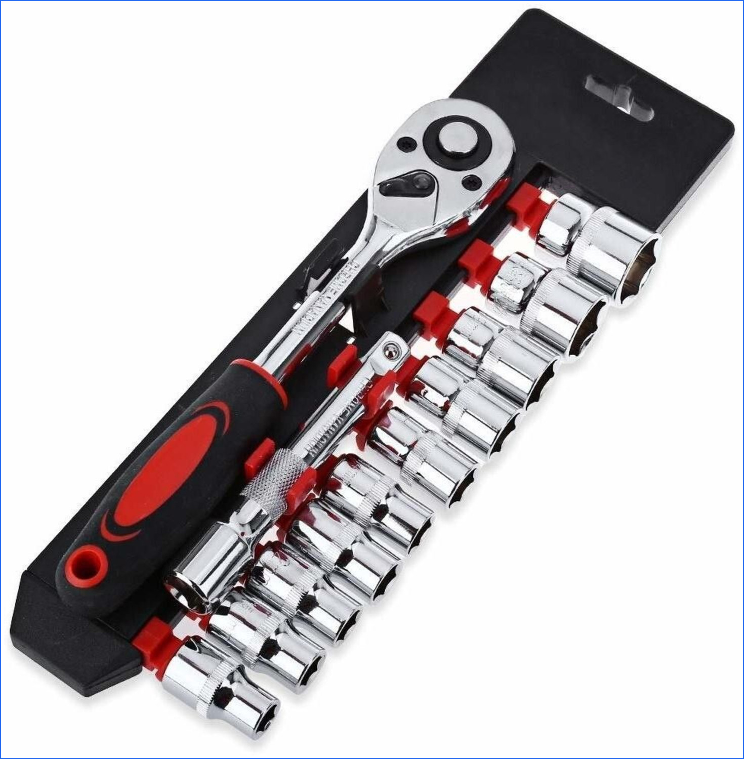 Image of amozkart 1 /4 inch Hexagon socket 12pc set Chrome Vanadium Steel Spanner Tool kitF62 Socket Set