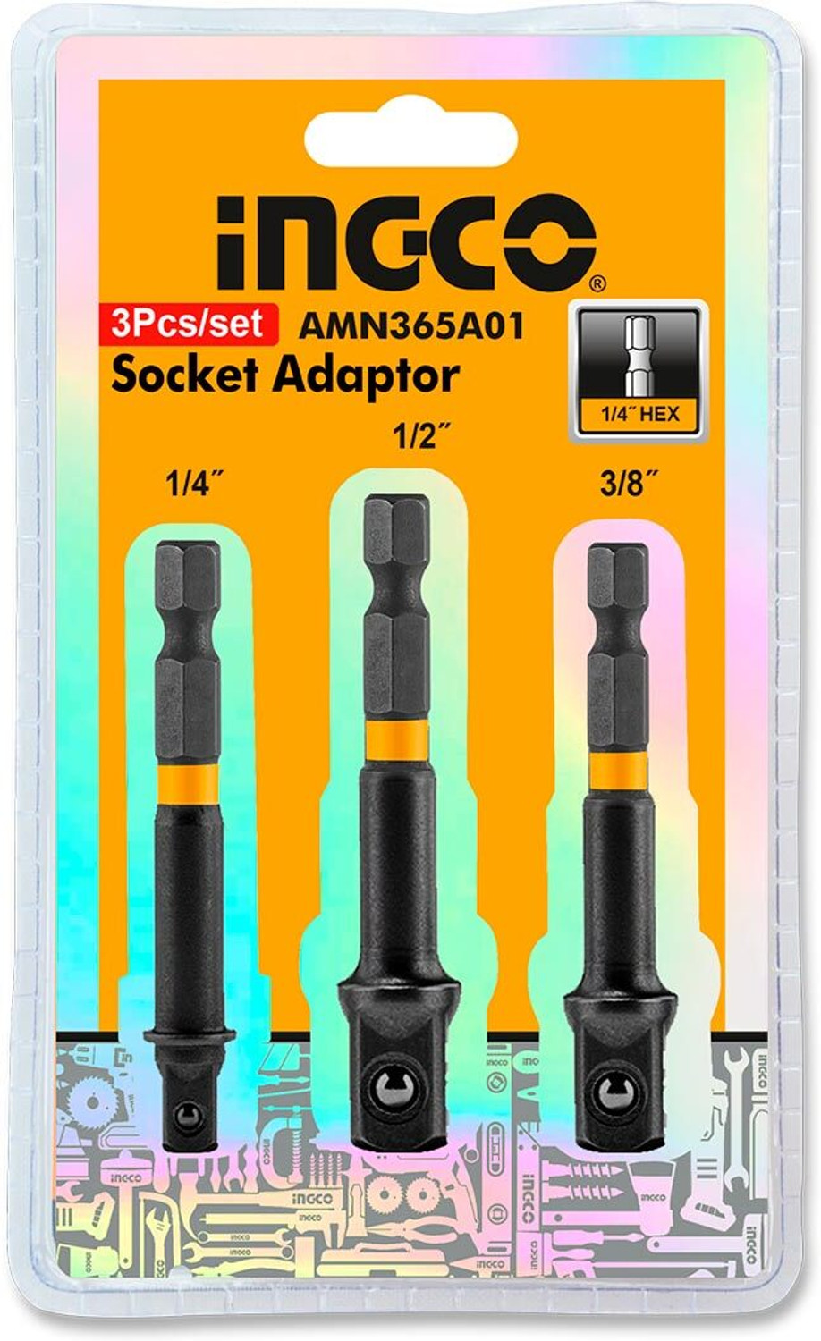 Image of INGCO Impact Socket Adaptor 3Pcs /Set Socket Set (Pack of 1)