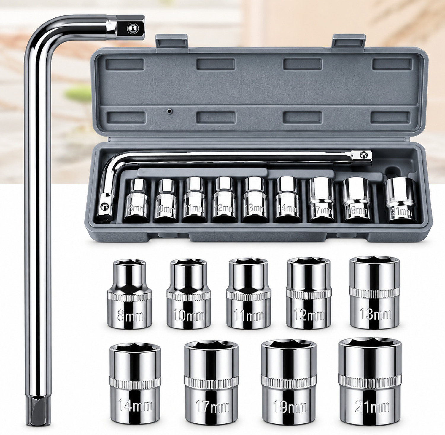 Image of RACCOON High Grade 10Pcs Hex Socket Spannar Set with Box for Automobiles /Bike /Car Repair Socket Set