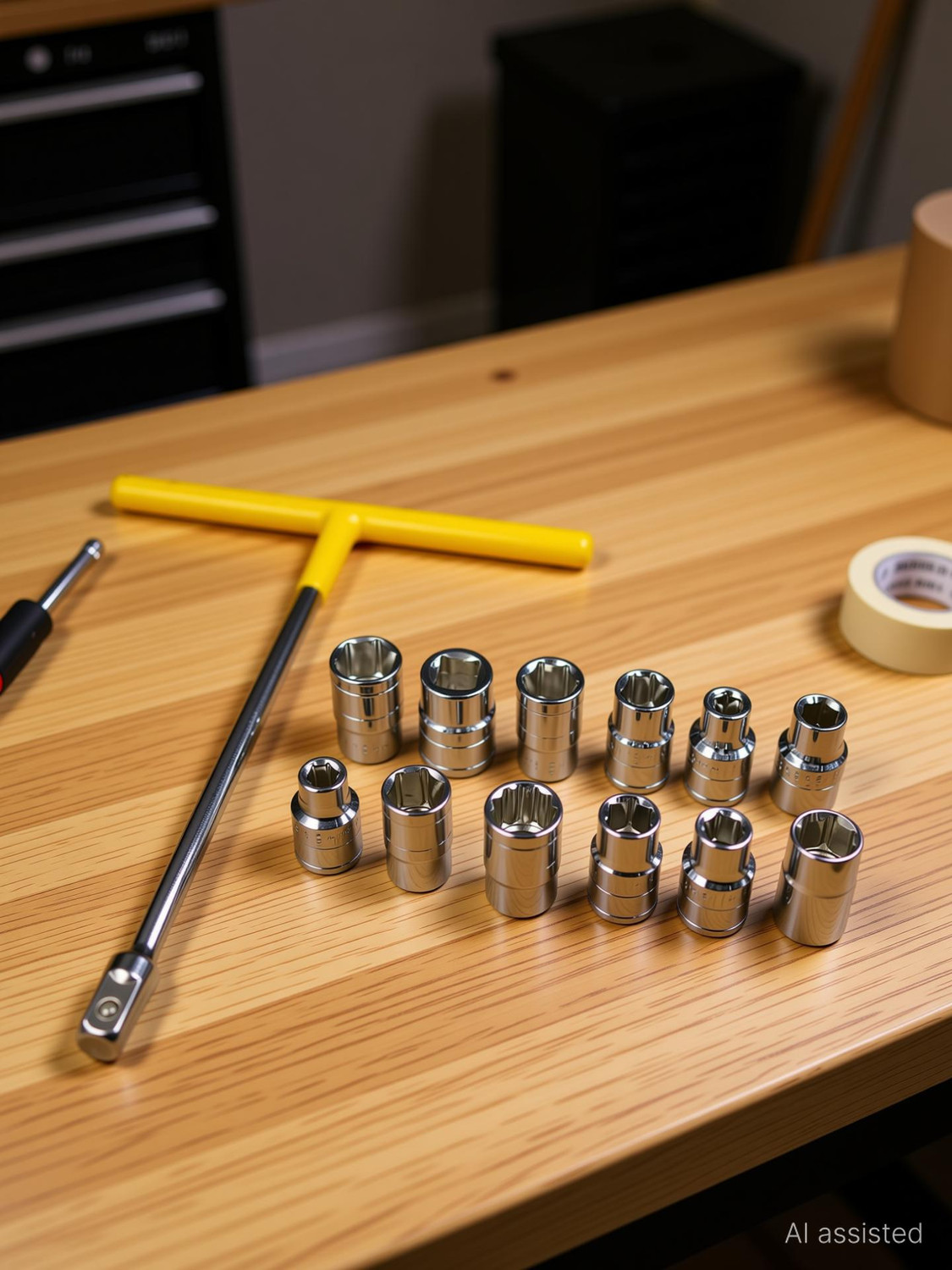 Image of Inditrust T Spanner Type Handle Wrench 12 Pcs 8mm - 19mm 1 /2 inch Socket Set