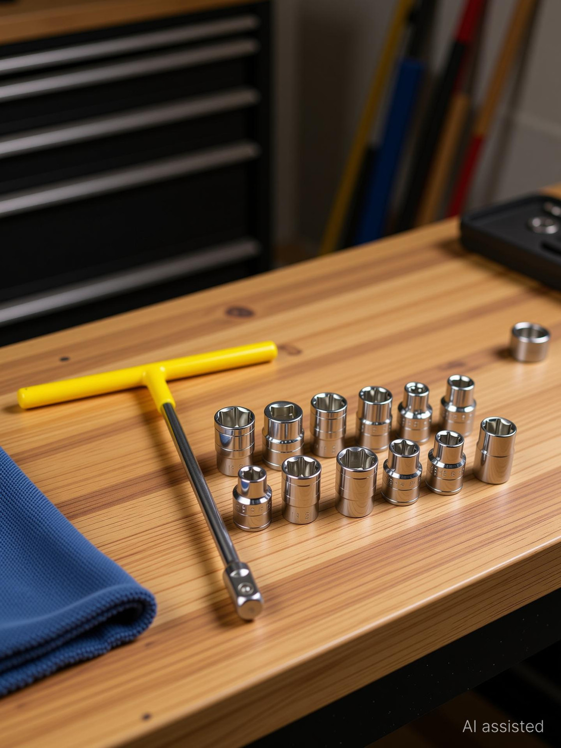 Image of Inditrust T Spanner Type Handle Wrench 12 Pcs 8mm - 19mm 1 /2 inch Socket Set