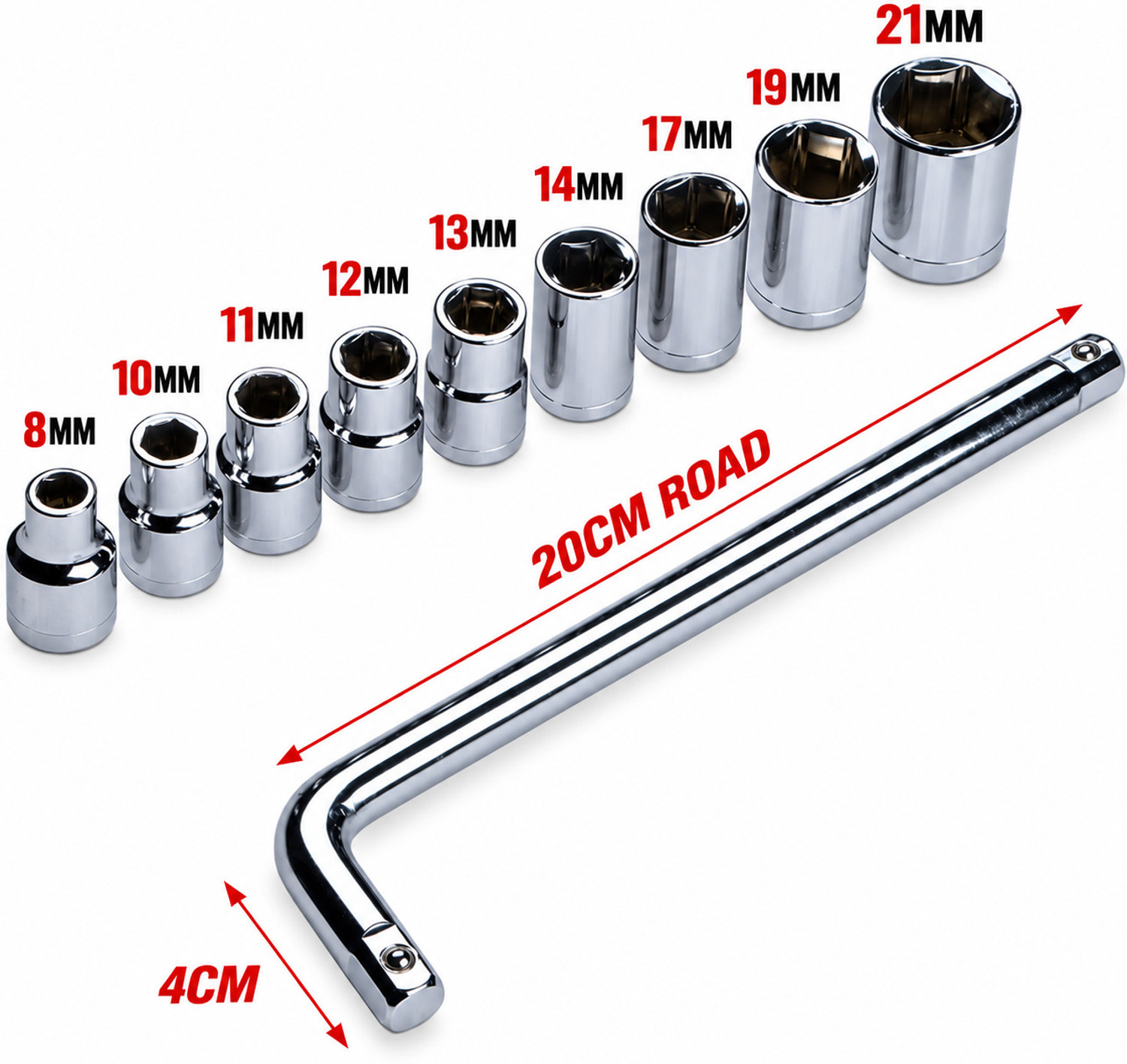 Image of RACCOON High Grade 10Pcs Hex Socket Spannar Set with Box for Automobiles /Bike /Car Repair Socket Set