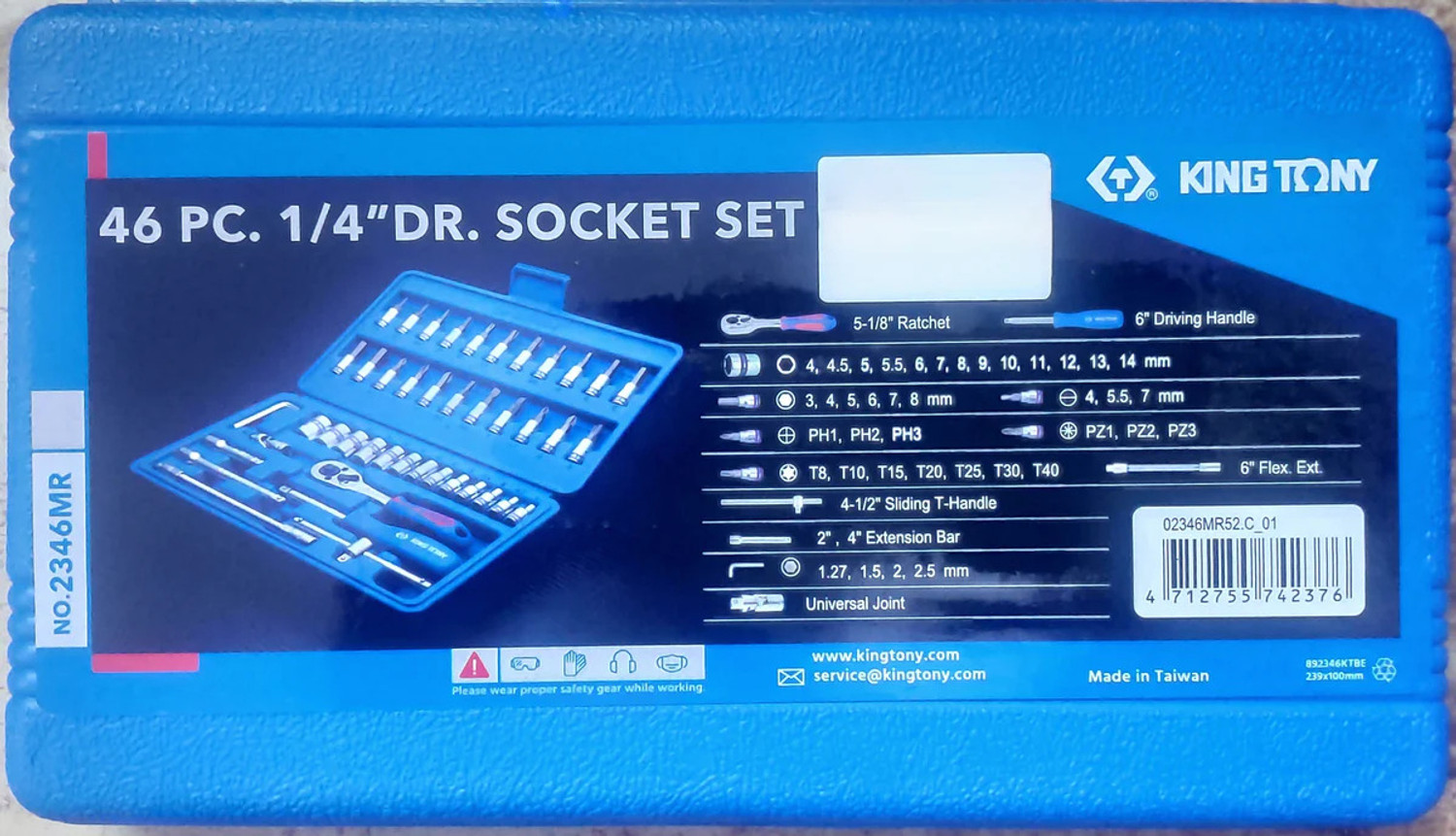 Image of King Tony King Tony Socket Set 1 /4 inch 46 Pcs 2346MR Socket Set