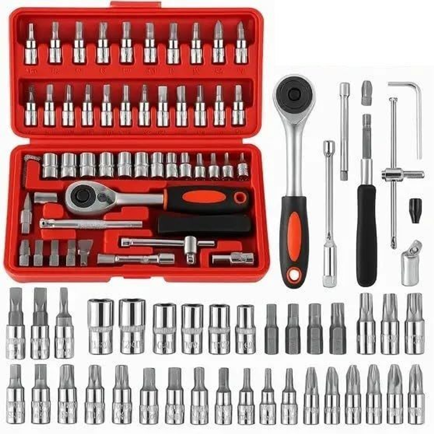 Image of DEAGAN 46PCS Sockets Extension Bars,Mechanic Tool Kits for Household Repair Socket Set Socket Set