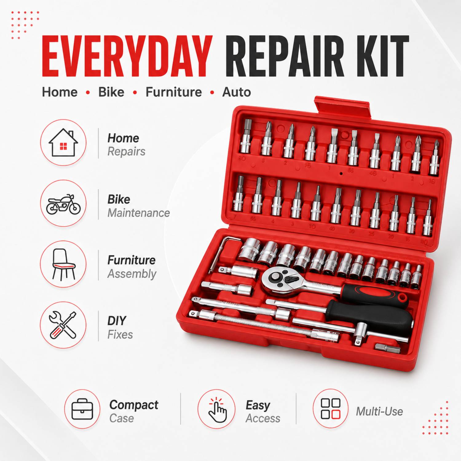 Kiya 46 in 1 Multi-Purpose Socket Wrench Set - Image 5