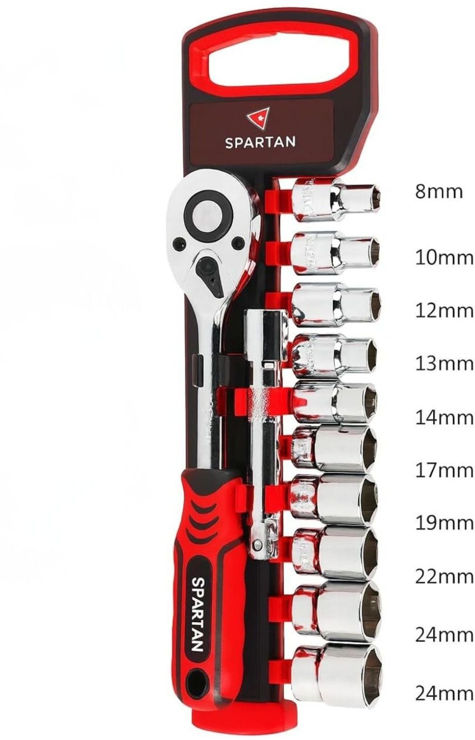 Image of Spartan 1 /2 inch 12 in 1 Heavy Duty Chrome Vanadium Combinational Ratchet Auto Repair & DIY Socket Set