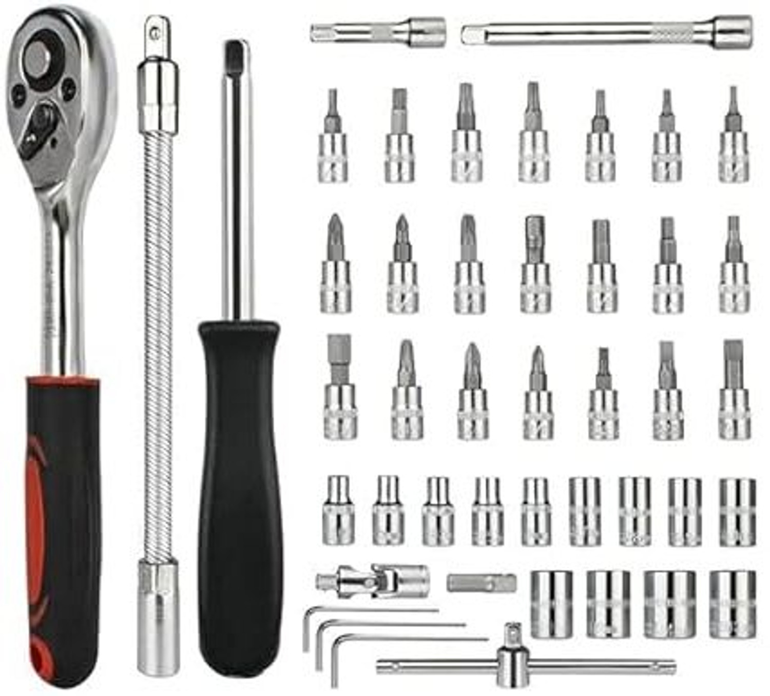 Image of Flipkart SmartBuy Socket Tool Set 46 in 1 Bit Socket Wrench Tool Kit Set Goti Tools Set Ratchet Socket Set