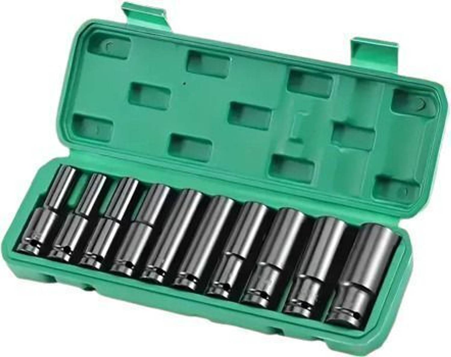 AEDEE ENTERPRISE 10 Pieces 1/2-Inch Square Drive 78mm Deep Impact Socket Hex Set Socket Set